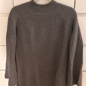 Gray Fisherman’s Sweater Mock Neck